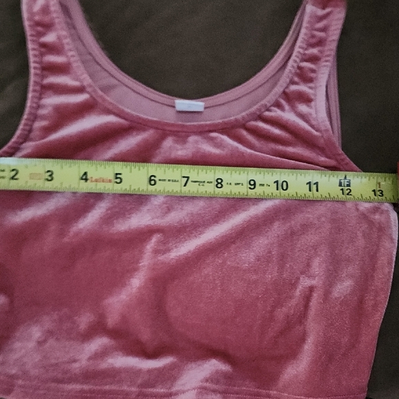 BUNDLE 2 Pink tops! Ruffled Lace-Up Crop Top And Satin Type Other - Picture 9 of 9